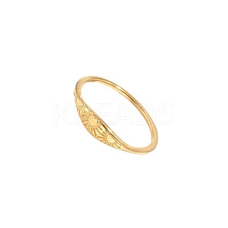 Sun Pattern 304 Stainless Steel Finger Rings FS-WG90263-04-1