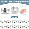 304 Stainless Steel Beads STAS-BBC0009-89A-2
