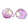 Transparent Spray Painted Glass Beads GLAA-Q089-003-G003-4