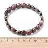 Natural Rhodonite Faceted Beaded Stretch Bracelets for Women BJEW-K251-07H-5