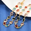 304 Stainless Steel Square Link Bracelets for Woman BJEW-S157-09G-3