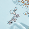 304 Stainless Steel Flower Keychains KEYC-ME00016-02-4