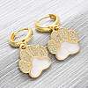 Brass Clear Cubic Zirconia Hoop Earrings LS-EJEW-Q042-03B-G-1