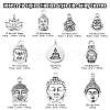 100Pcs 10 Styles Tibetan Style Zinc Alloy Charms TIBEP-CJ0003-08-2