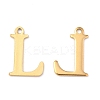 Ion Plating(IP) 304 Stainless Steel Alphabet Charms STAS-H122-L-G-1