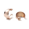 Ion Plating(IP) 304 Stainless Steel Chunky C-shape Stud Earrings EJEW-P198-10RG-2