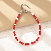 304 Stainless Steel Beaded Bracelets for Women BJEW-M056-08P-02-1