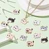 35Pcs 7 Styles Printed Alloy Pendants ENAM-CJ0005-24-6