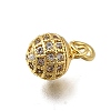 Brass Micro Pave Clear Cubic Zirconia Charms ZIRC-I070-084G-2