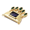 Rack Plating Brass Micro Pave Cubic Zirconia & Glass Pendants  KK-Z071-66G-01-2