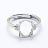Anti-Tarnish Rhodium Plated 925 Sterling Silver Finger Ring Components STER-G027-05P-1