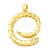 Rack Plating Brass Micro Pave Cubic Zirconia Pendants KK-M021-10G-1