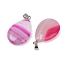 Dyed Natural Banded Agate Pendants G-G202-09B-2