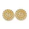 Rack Plating Brass Micro Pave Clear Cubic Zirconia Bead Caps KK-K386-12G-1