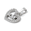 304 Stainless Steel Micro Pave Cubic Zirconia Pendants STAS-Z107-04P-10-2