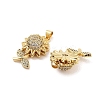 Rack Plating Brass Micro Pave Clear Cubic Zirconia Pendants KK-Z064-16G-2
