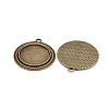 Vintage Tibetan Style Alloy Pendant Cabochon Bezel Settings TIBEP-M018-139AB-NF-2