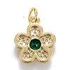 Brass Cubic Zirconia Charms KK-G399-06-3