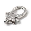 Brass Clear Cubic Zirconia Lobster Claw Clasps KK-Z078-49A-P-2