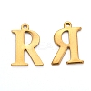 Ion Plating(IP) 304 Stainless Steel Alphabet Charms STAS-H122-R-G-1