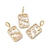 Natural Shell & Clear Cubic Zirconia Pendants KK-G553-11G-1