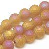 Electroplate Glass Beads Strands EGLA-Q108-10mm-07-1