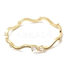 Brass Micro Pave Clear Cubic Zirconia Cuff Bangles for Women BJEW-H639-02G-4
