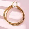 304 Stainless Steel 3-Strand Chain Necklaces NJEW-Q025-01G-1