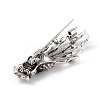 Halloween Theme Rhinestone Skeleton Hand Brooch Pin JEWB-F018-01AS-3