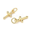 Brass Micro Pave Cubic Zirconia Pendants KK-Z120-54G-02-2