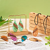 12Pcs 6 Colors Transparent Resin & Walnut Wood Big Pendants WOOD-TA0002-48-7