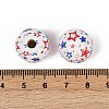 Independence Day Theme Wood European Beads WOOD-Z005-01B-02-3