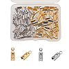 100Pcs 2 Colors 304 Stainless Steel Folding Crimp Ends STAS-CJ0001-161-4