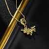 Brass Unicorn Pendant Necklaces for Women NJEW-C071-04G-3