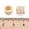 Brass Micro Pave Clear Cubic Zirconia European Beads KK-P271-43G-A-3