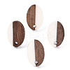 Opaque Resin & Walnut Wood Stud Earring Findings MAK-N032-004A-B03-1