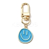 Smiling Face Enamel Pendant Decorations KEYC-WH0036-08LG-01-1