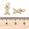 SHEGRACE Brass Micro Pave Clear Cubic Zirconia Pendants XGRQ29573-394G-X-3