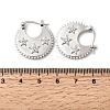 Star Brass Micro Pave Clear Cubic Zirconia Hoop Earrings EJEW-Z157-01P-5