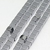 Electroplate Non-magnetic Synthetic Hematite Beads Strands G-J170A-3x3mm-01-1