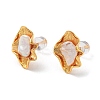 Flower Natural Pearl Stud Earrings for Women EJEW-E303-24G-1