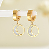 Elegant 201 Stainless Steel Moon Hoop Earrings XZ5381-1-4