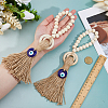 Wooden Beads Door Handle Pendant Decorations AJEW-WH0270-923B-3