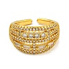 Brass Micro Pave Cubic Zirconia Cuff Rings for Women LS-RJEW-E294-04G-01-2