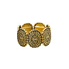 Alloy Oval Beaded Stretch Bracelets FS-WGED2CD-04-3