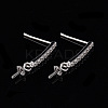 Anti-Tarnish Rhodium Plated 925 Sterling Silver Stud Earring Findings STER-L057-052P-4