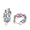 Ion Plating(IP) Rainbow Color Hollow Heart 304 Stainless Steel Hoop Earrings for Women STAS-A057-11MC-2