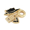 Brass Pave Clear Cubic Zirconia European Dangle Charms KK-N271-31G-2