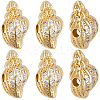 8Pcs Brass Micro Pave Grade AAA Cubic Zirconia Beads ZIRC-BBC0003-22-1