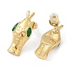 Snake Head 304 Stainless Steel Pave Cubic Zirconia Stud Earrings for Women EJEW-G390-01G-02-2